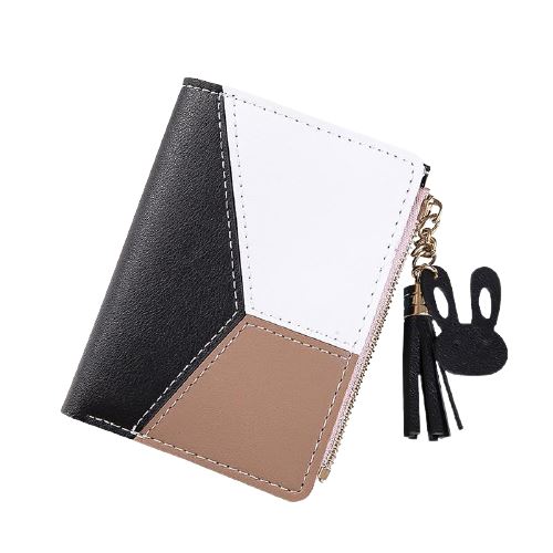 Porte monnaie court tricolore - Le Classique™ noir