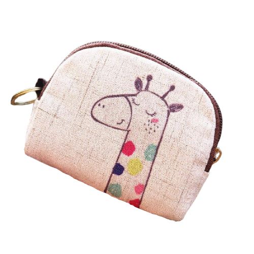 Porte monnaie en tissu imprimé animal - Le Classique™ girafe