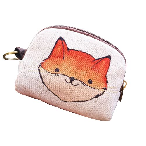 Porte monnaie en tissu imprimé animal - Le Classique™ renard