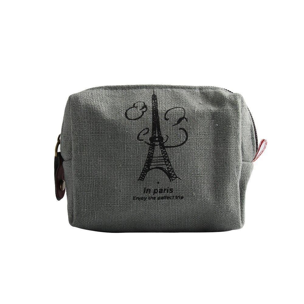 Porte monnaie en tissu imprimé art - Le Classique™ gris