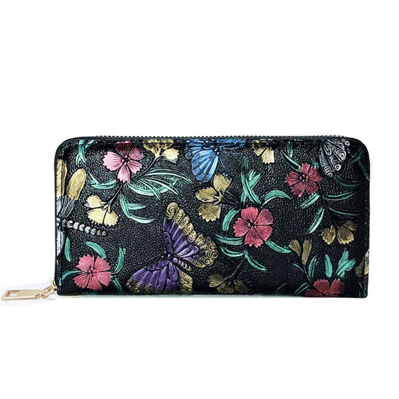 Portefeuille long dessin 3D - L’Audacieux™ papillon fleur