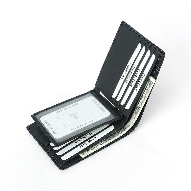 Portefeuille fin en simili cuir carbone RFID - Le Classique™