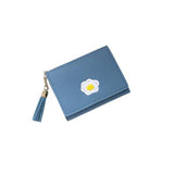 Portefeuille court motif fleur - L’unique™ bleu