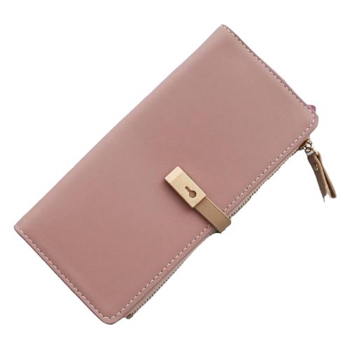 Portefeuille couleur unie long - Le Classique™ rose