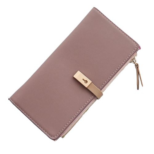 Portefeuille couleur unie long - Le Classique™ rose foncé