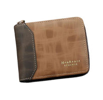 Portefeuille rétro à glissière bicolore - L’unique™ brun