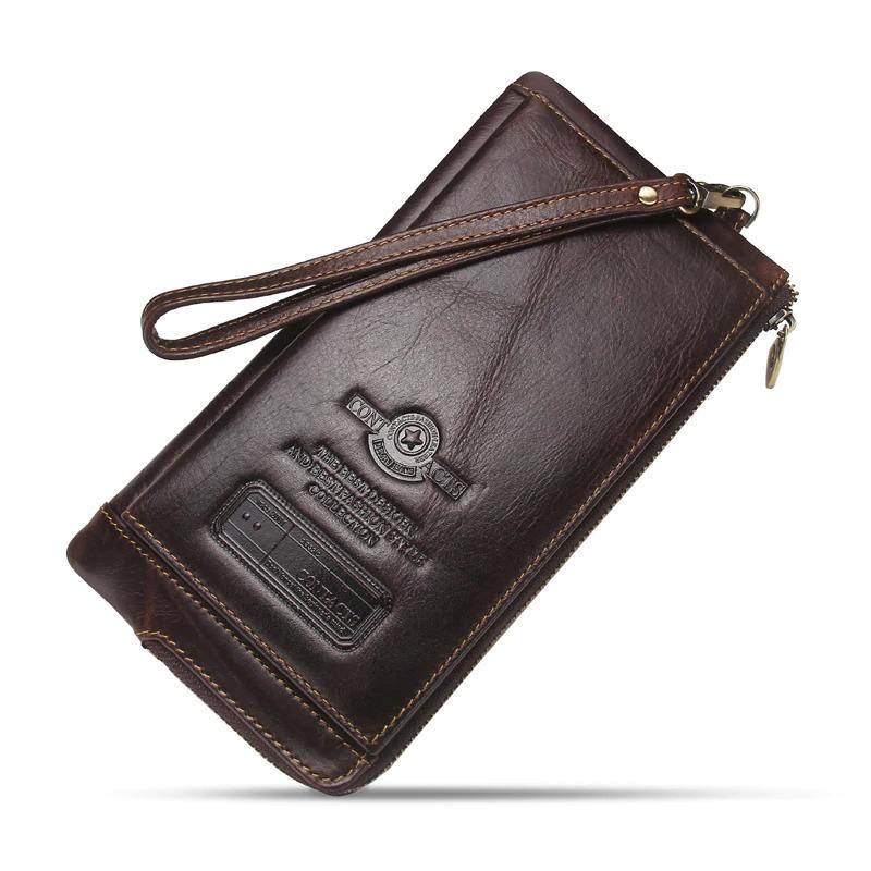 Portefeuille grande capacité en cuir RFID - Le Classique™ café