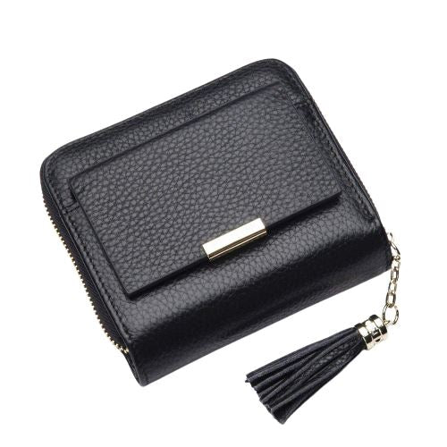 Portefeuille en cuir véritable avec pendentif - L’élégant™ noir
