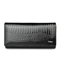 Portefeuille en cuir crocodile de luxe - L’élégant™ noir