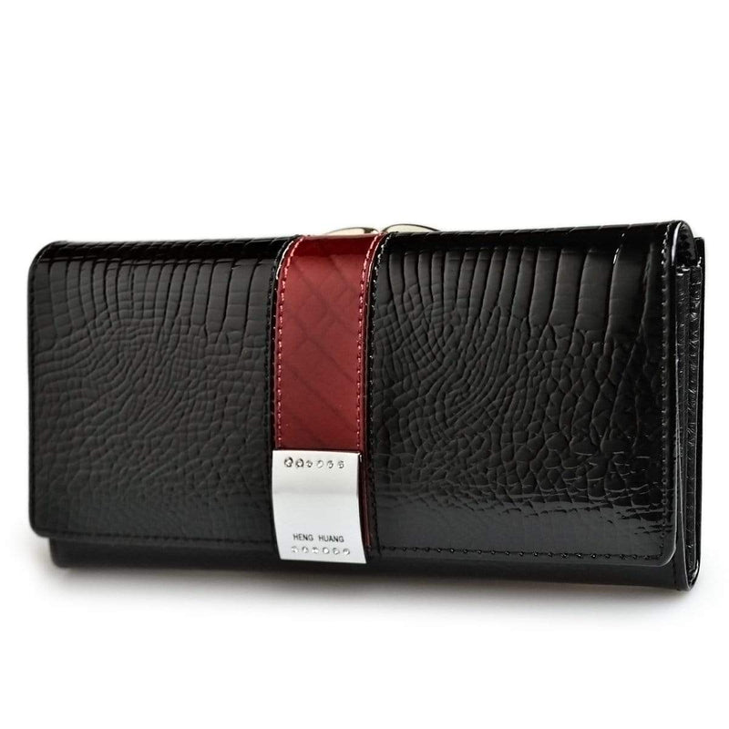 Portefeuille en cuir véritable crocodile - L’élégant™ noir
