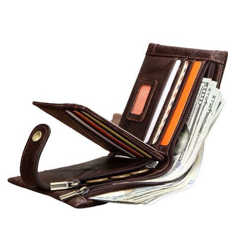 Portefeuille court en cuir véritable RFID - Le Classique™