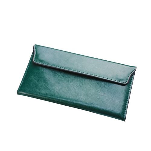 Portefeuille en cuir véritable long de luxe - Le Classique™ vert