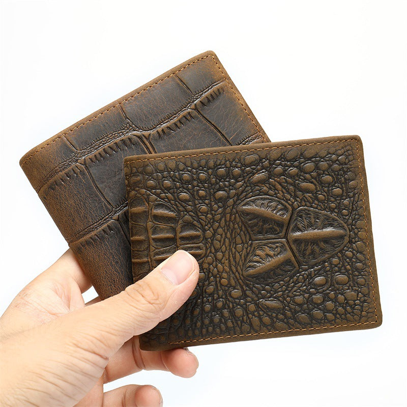 Portefeuille en cuir relief crocodile - Le Classique™