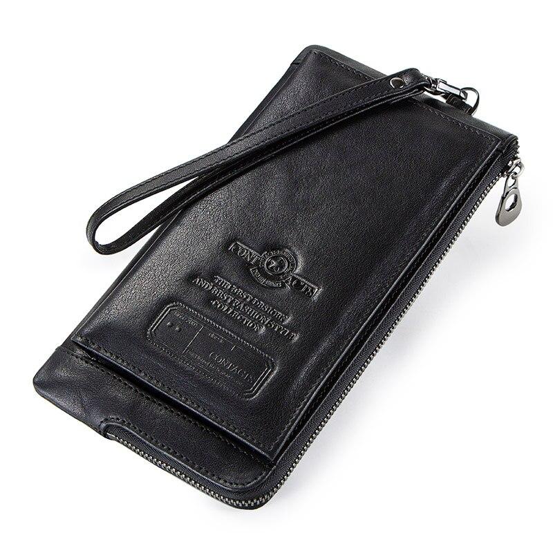 Portefeuille grande capacité en cuir RFID - L’élégant™ noir