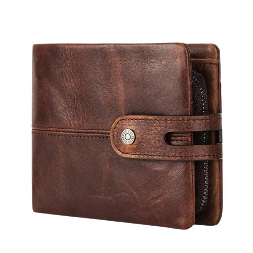 Portefeuille en cuir lisse style rétro RFID - L’Héritage™