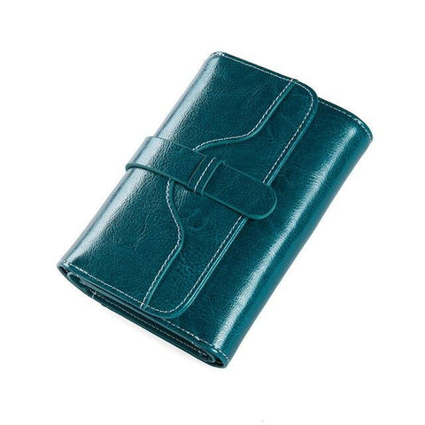 Portefeuille en véritable cuir lisse RFID - L’élégant™ bleu