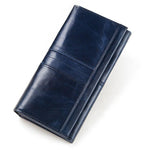 Portefeuille en cuir couleur unie RFID - L’élégant™ bleu