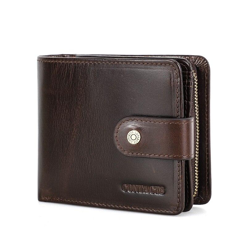 Portefeuille en cuir lisse RFID - L’élégant™ café
