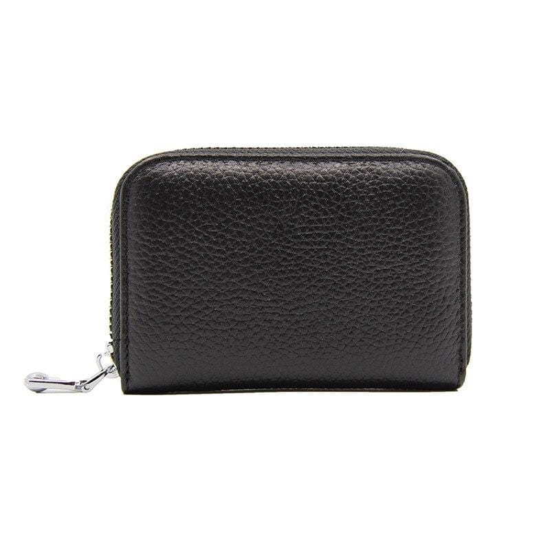 Porte-cartes en cuir à glissière RFID - Le secur™ noir