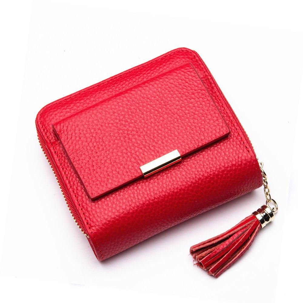 Portefeuille en cuir véritable avec pendentif - Le Classique™ rouge