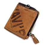 Portefeuille vintage en cuir gravé - L’élégant™ brun taille M