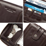 Portefeuille vintage en cuir lisse RFID - L’élégant™