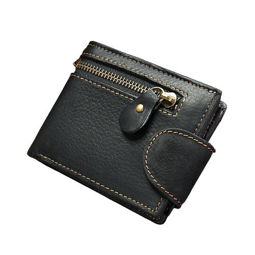 Portefeuille en cuir avec fermeture éclair - L’élégant™ noir