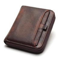 Portefeuille en véritable cuir zippé - L’élégant™ café