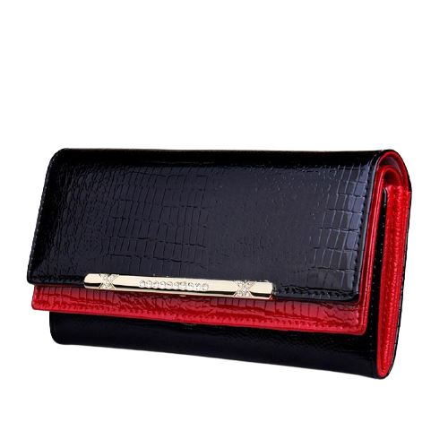 Portefeuille en cuir verni long - L’élégant™ Default Title