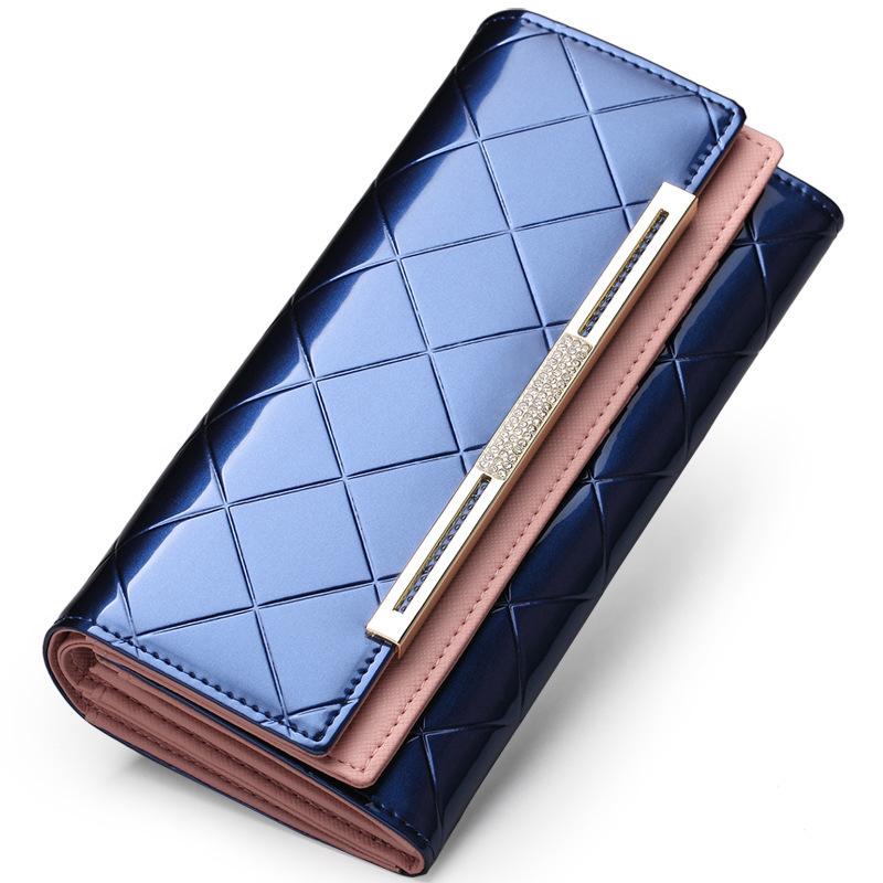 Portefeuille en cuir verni - L’Absolu™ bleu