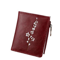 Portefeuille avec tissage fleur - L’unique™ rouge