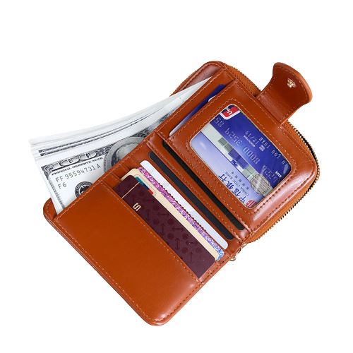 Portefeuille en simili cuir zippé pour femme - Le Classique™