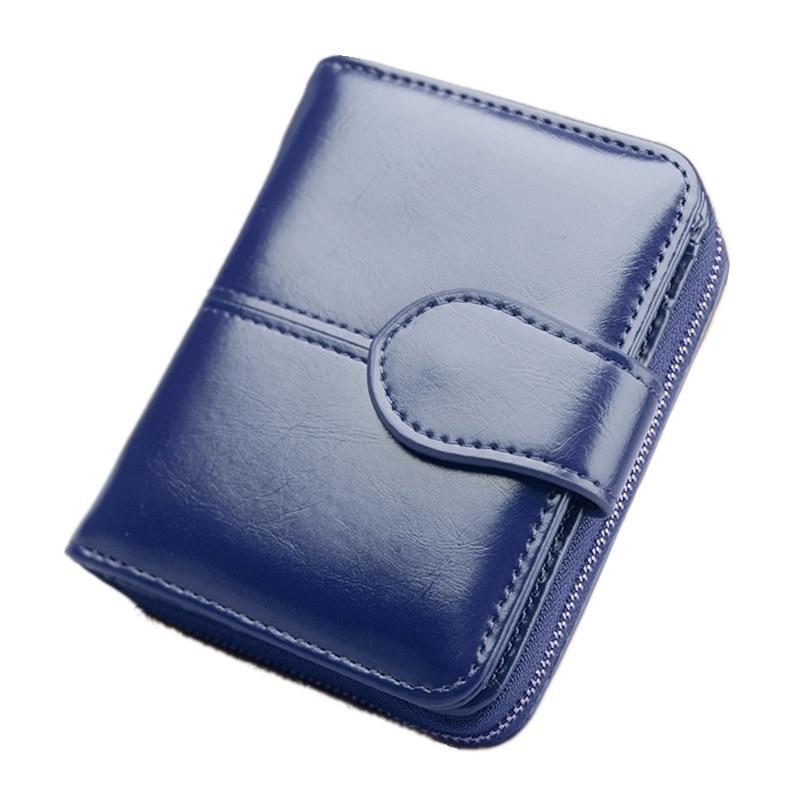Portefeuille en simili cuir zippé pour femme - Le Classique™ bleu
