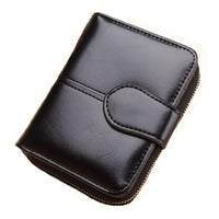 Portefeuille en simili cuir zippé pour femme - L’unique™ noir