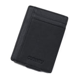 Portefeuille et porte-cartes fin en cuir RFID - L’élégant™ noir