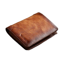 Portefeuille rétro en cuir couleur nuancée - L’élégant™ brun