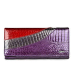 Portefeuille en cuir haute de gamme crocodile - L’élégant™ violet
