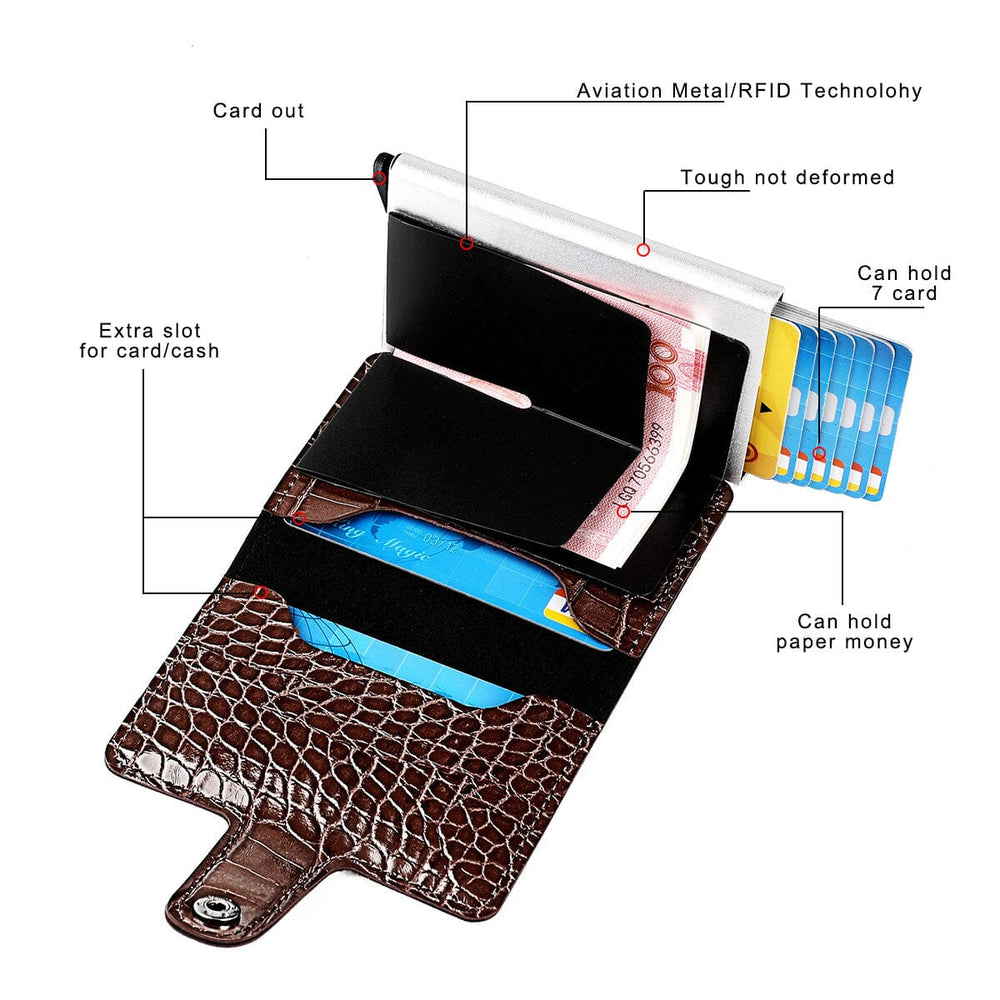 Porte-cartes style crocodile verni - Le Classique™