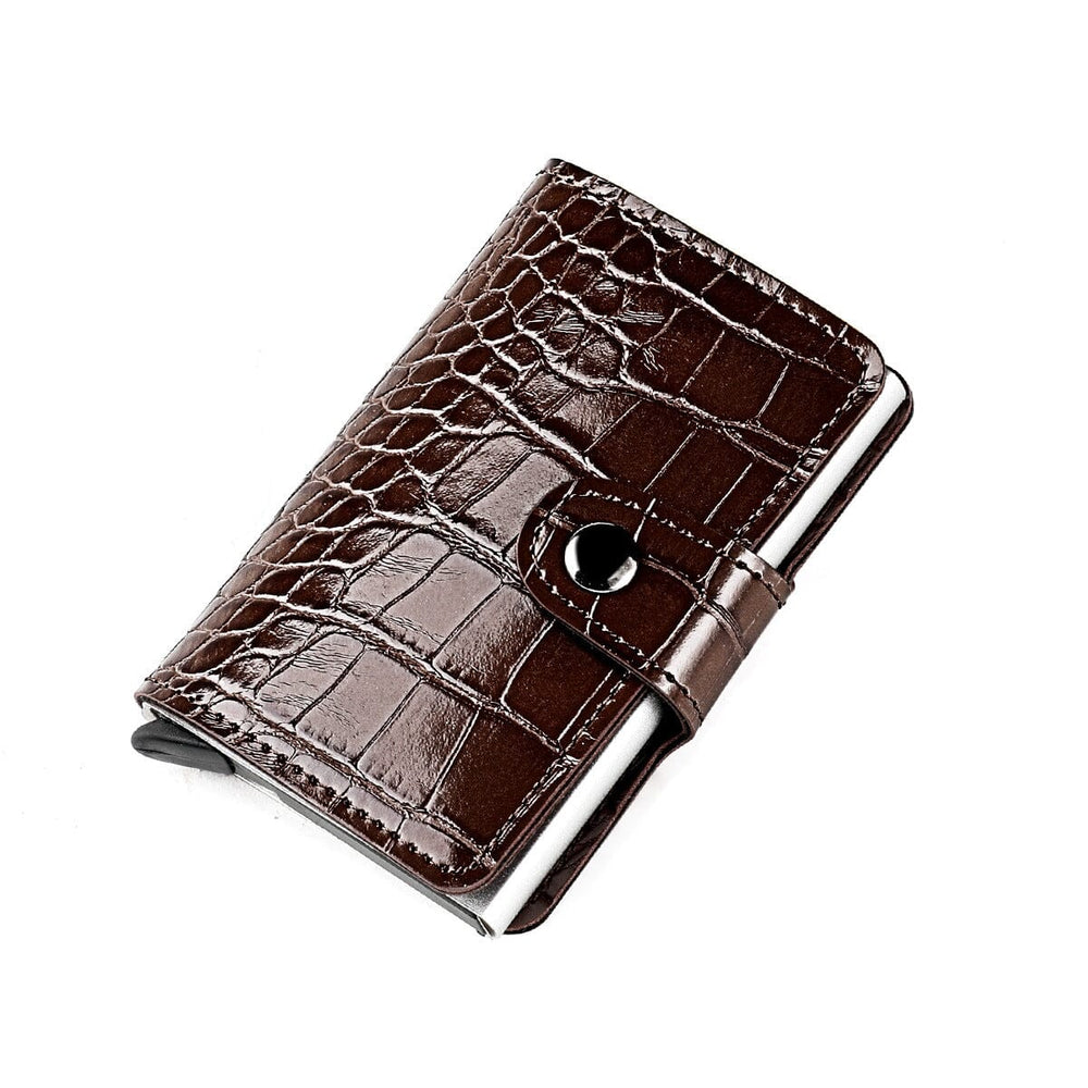 Porte-cartes style crocodile verni - Le Classique™ café