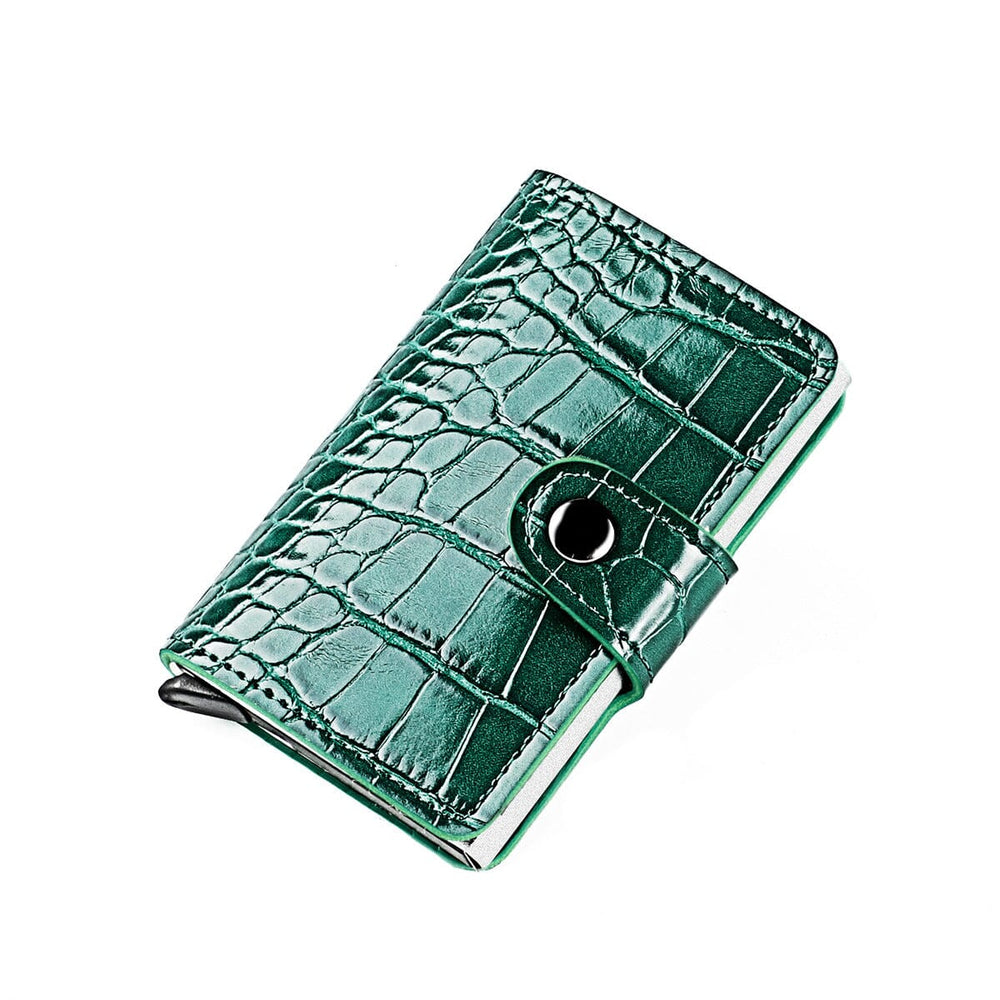 Porte-cartes style crocodile verni - Le Classique™ vert
