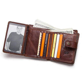 Portefeuille rigide en cuir lisse RFID - L’élégant™