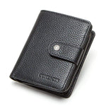 Portefeuille rigide en cuir lisse RFID - L’élégant™ noir