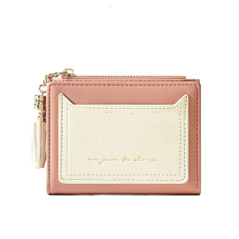 Portefeuille femme court bicolore - Le Classique™ rose