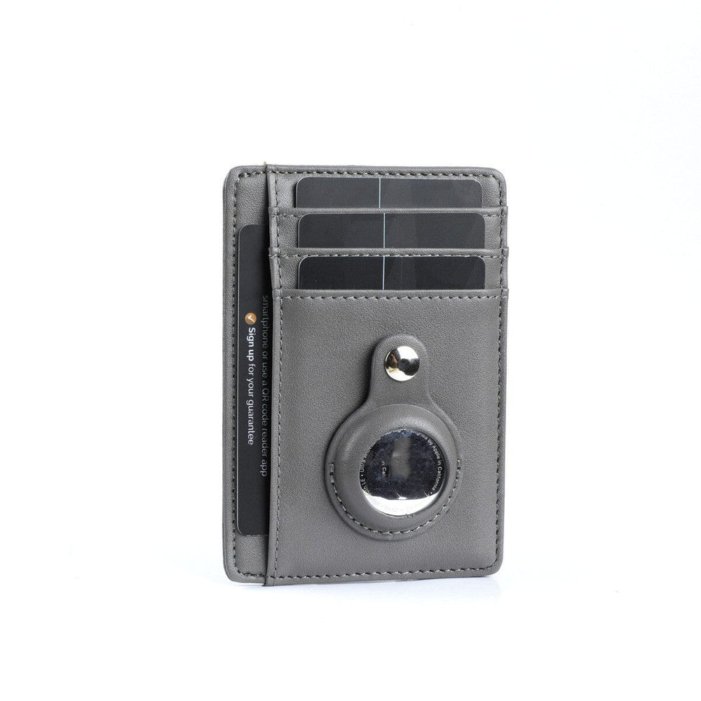Porte-cartes fin avec emplacement AirTag RFID - Le Secur™ gris