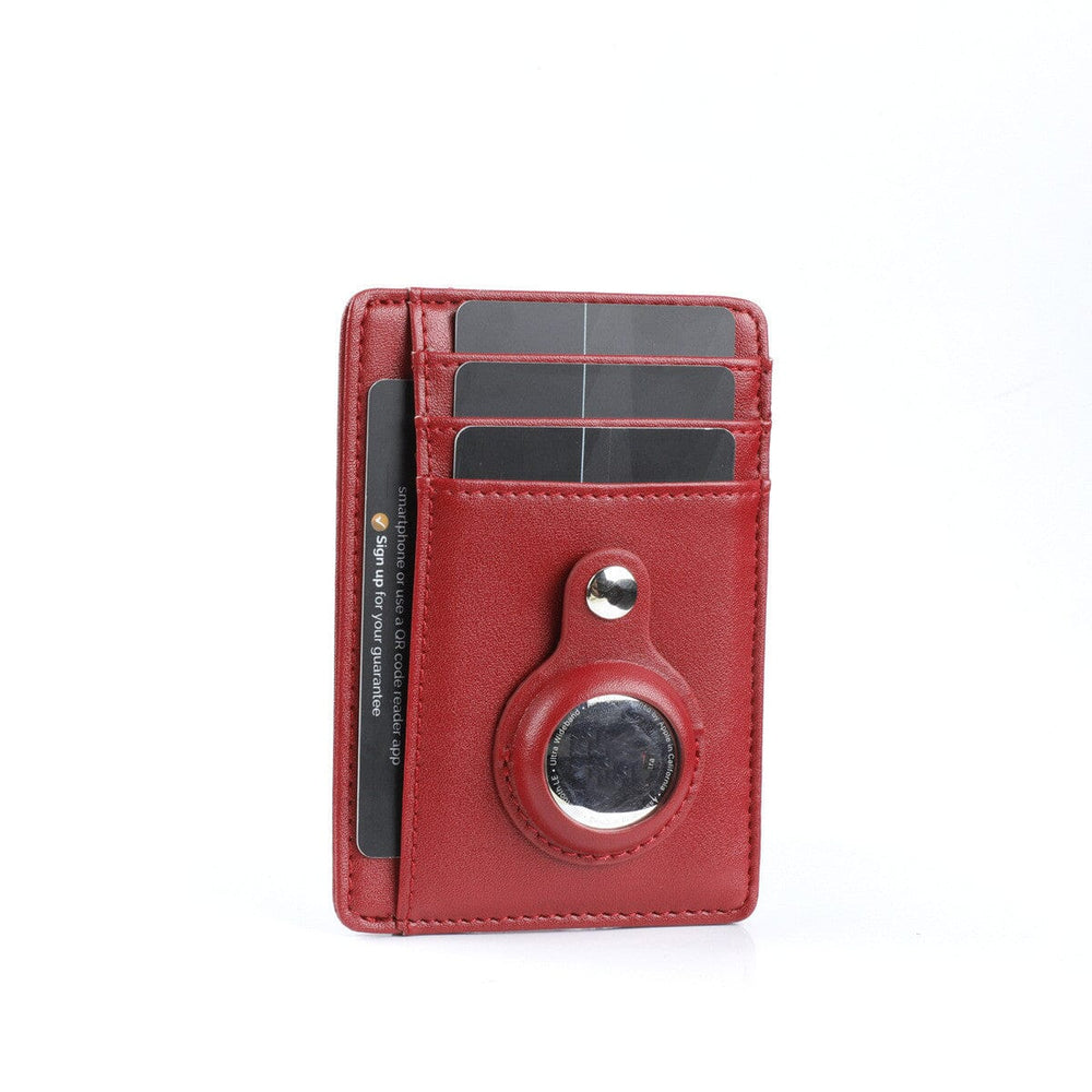 Porte-cartes fin avec emplacement AirTag RFID - Le Secur™ rouge