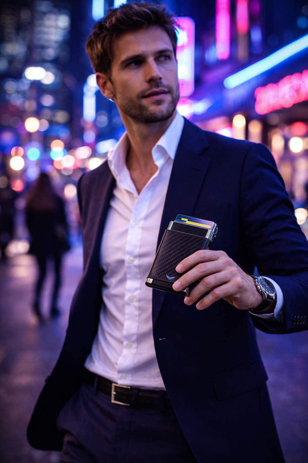 Porte-cartes fibre de carbone RFID - Le Secur™ – aperçu en situation 2